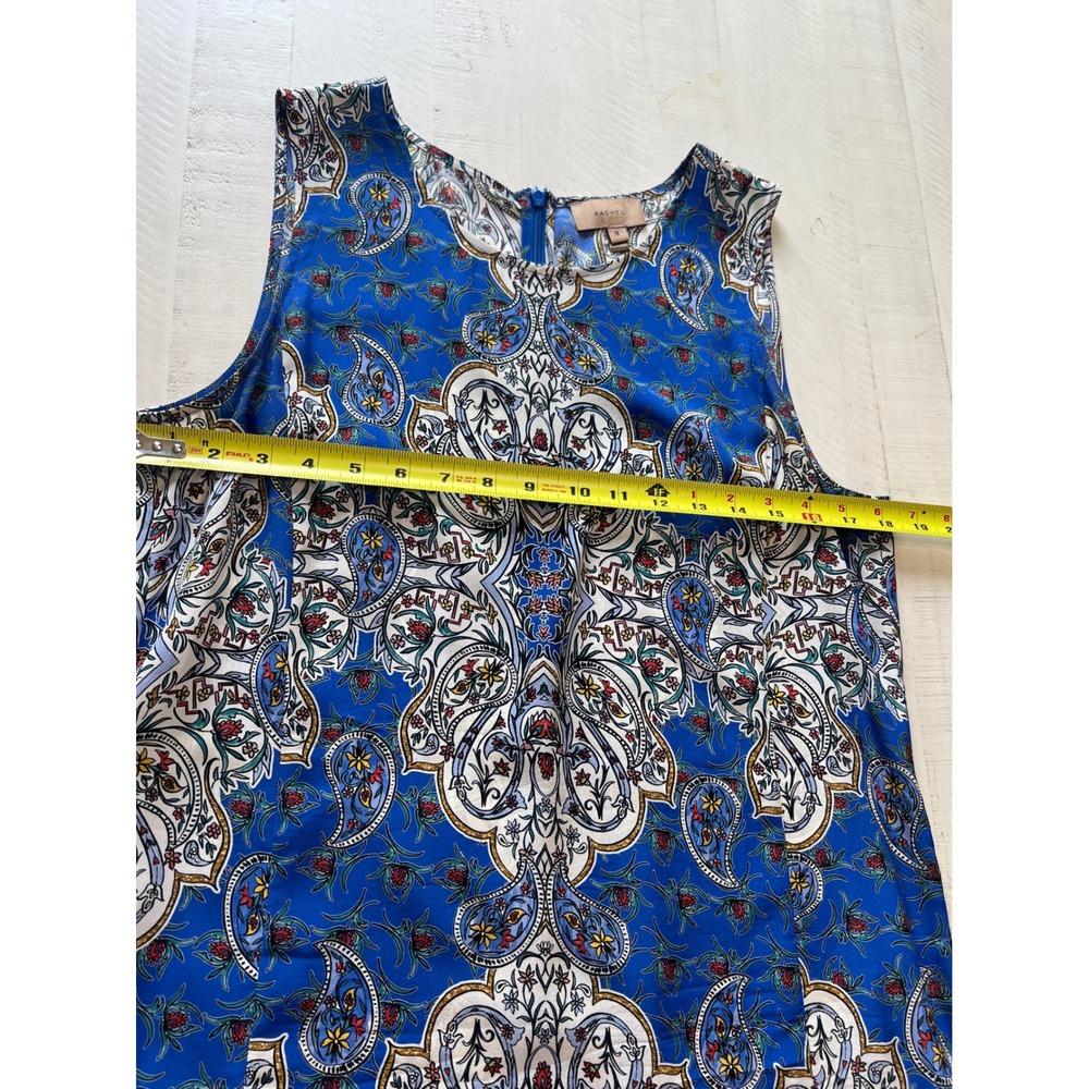 Kachel Anthropologie 100%‎ Silk Paisley Drop Waist High Low  Dress Womens 8 - Picture 7 of 10